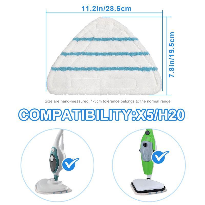 Microfiber Steam Mop Replacement Pads 2 Pack Washable Reusable Mop Head Cloths