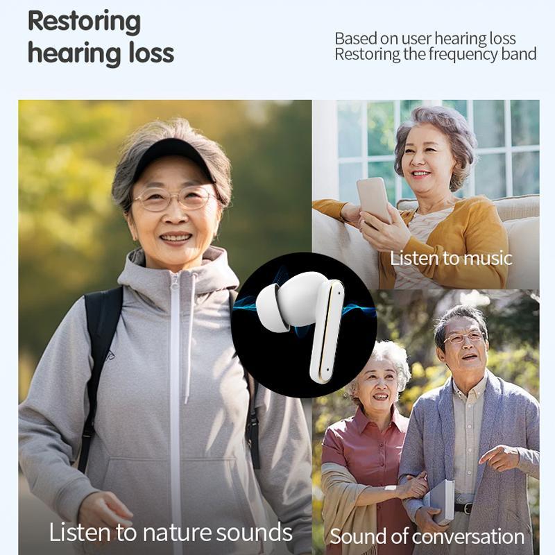 Smart Touch Hearing Aid Earbuds With Noise Reduction Charging Case 2