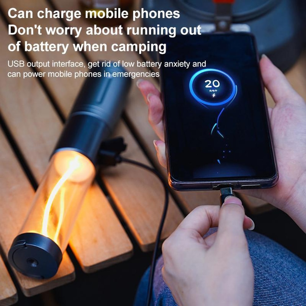 Rechargeable LED Camping Flashlight Lantern With Power Bank Emergency Light 3