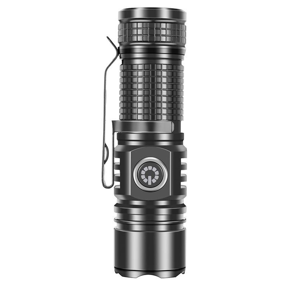 Mini Rechargeable Flashlight With White Laser Beam TypeC Charging Long Range Zoom Light 0