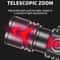 Mini Rechargeable Flashlight With White Laser Beam TypeC Charging Long Range Zoom Light 10