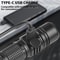 Mini Rechargeable Flashlight With White Laser Beam TypeC Charging Long Range Zoom Light 7