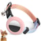 Rainbow Gradient AirTag Cat Collar With Bell Waterproof Silicone Tracker Holder 10