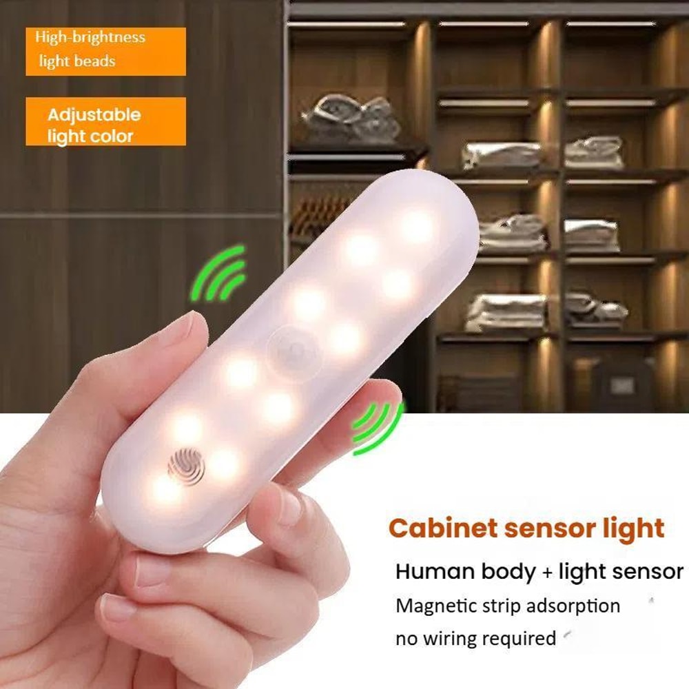 Magnetic Motion Sensor Under Cabinet Light Rechargeable 20 LED Lamp With 3 Color Modes 1