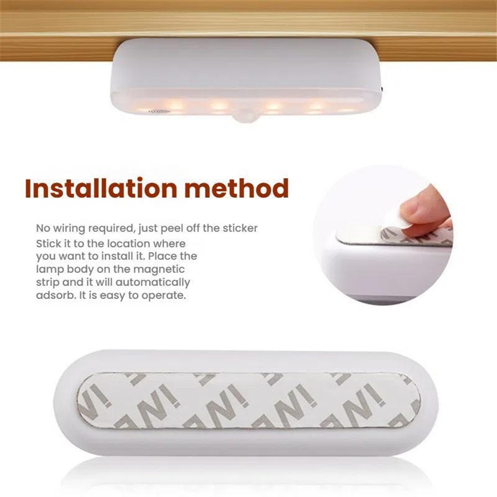 Magnetic Motion Sensor Under Cabinet Light Rechargeable 20 LED Lamp With 3 Color Modes 4