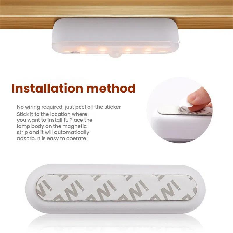 Magnetic Motion Sensor Under Cabinet Light Rechargeable 20 LED Lamp With 3 Color Modes 4