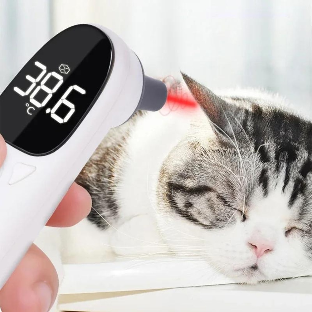 Infrared Pet Ear Thermometer for Dogs & Cats with Fast Digital Temperature Reading
