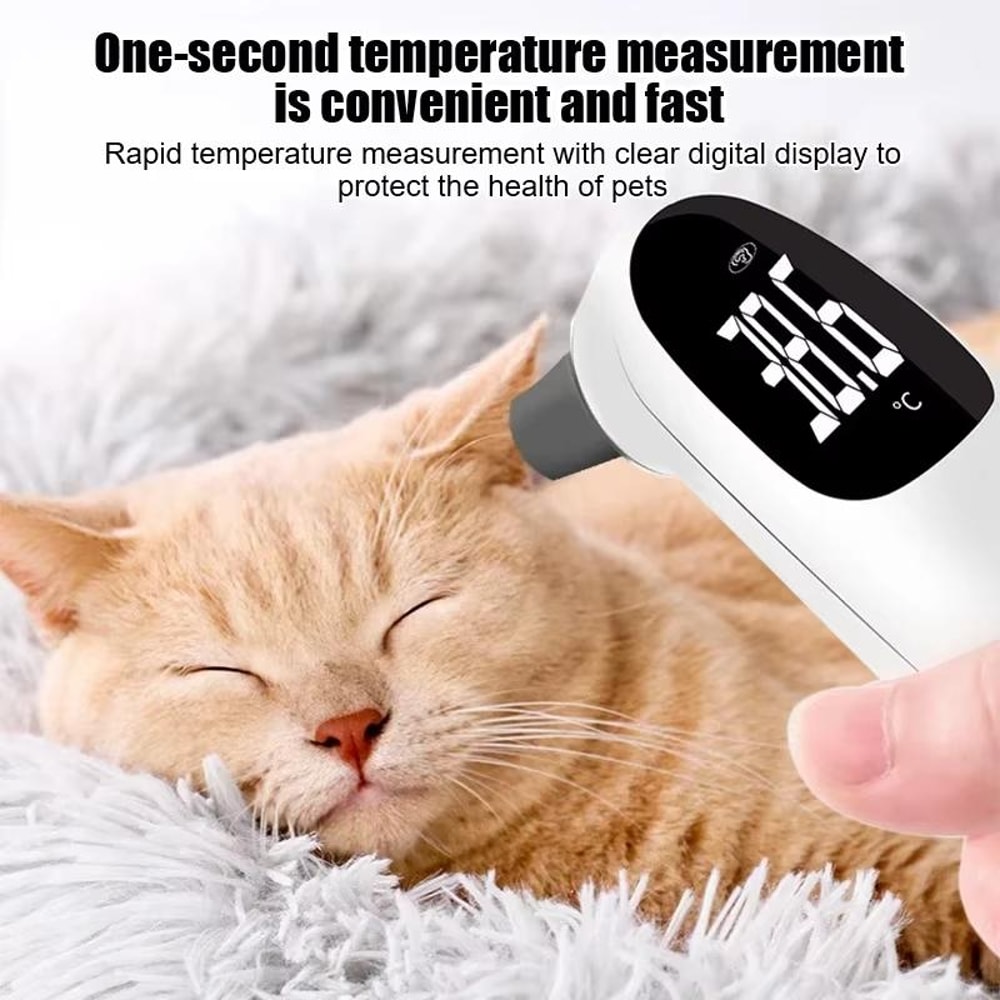 Infrared Pet Ear Thermometer for Dogs & Cats with Fast Digital Temperature Reading