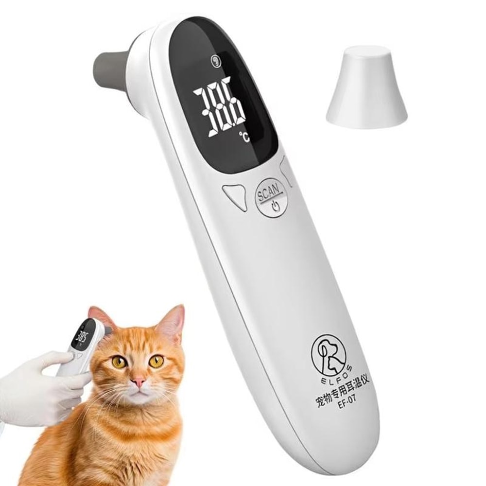 Infrared Pet Ear Thermometer for Dogs & Cats with Fast Digital Temperature Reading