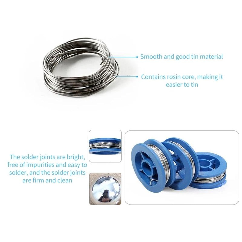 5PCS 0.8mm Rosin Core Solder Wire Set for Electronics and PCB Repair