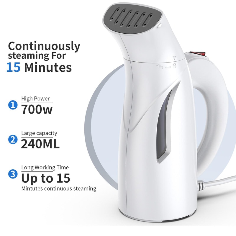 Portable Handheld Garment Steamer Mini Steam Iron for Travel, Home & Wrinkle-Free Clothes