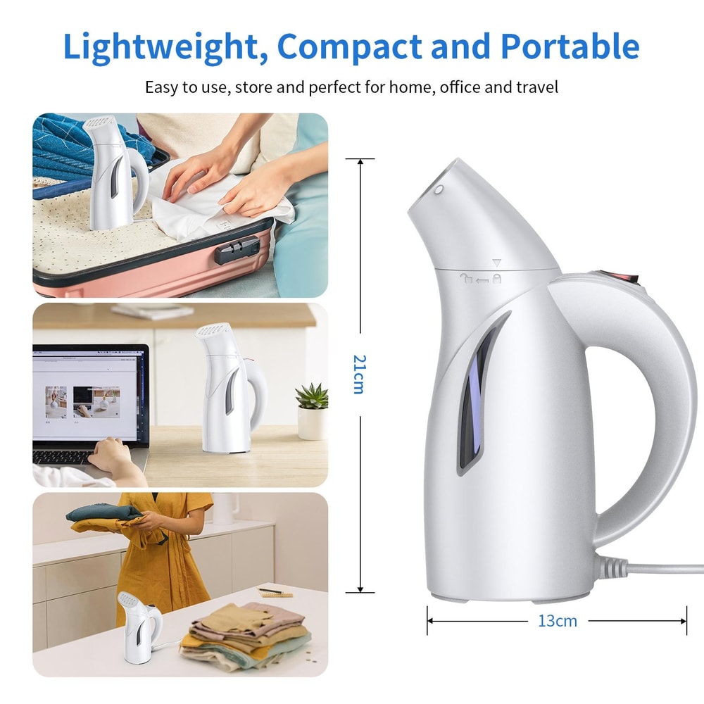 Portable Handheld Garment Steamer Mini Steam Iron for Travel, Home & Wrinkle-Free Clothes