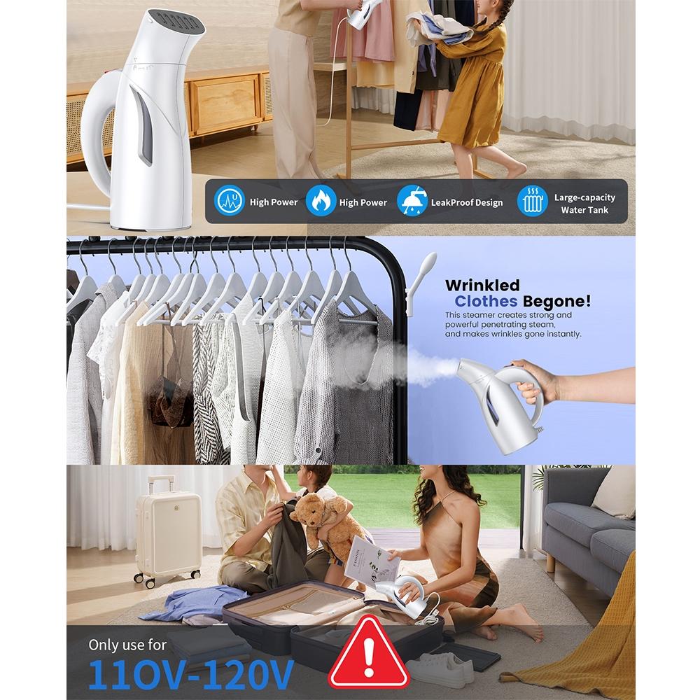 Portable Handheld Garment Steamer Mini Steam Iron for Travel, Home & Wrinkle-Free Clothes