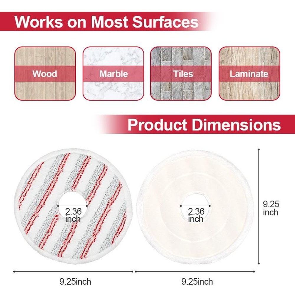 Vileda Spin Clean Microfiber Mop Pad Replacement Refill For Wood Tile Floors 1