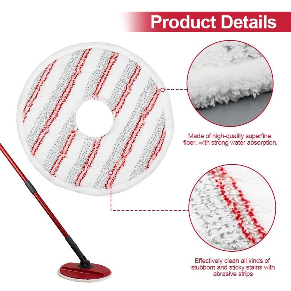 Vileda Spin Clean Microfiber Mop Pad Replacement Refill For Wood Tile Floors 2