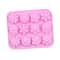 12-Cavity Silicone Soap Mold & Flower Cake Baking Tray for DIY Chocolates, Jelly and Desserts