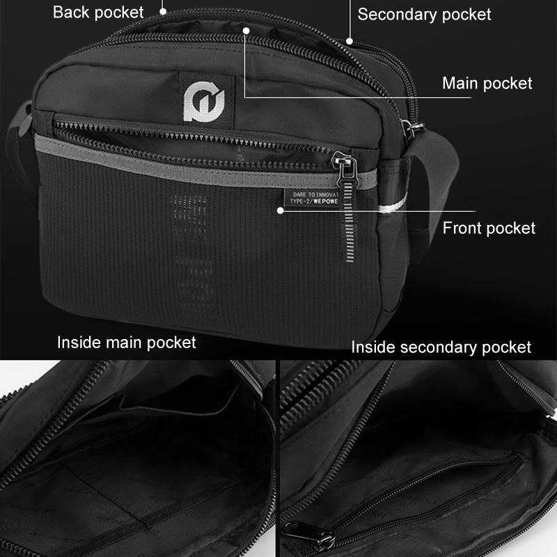 Crossbody Bag For Men Waterproof Nylon Sling Bag With Multi Pocket Storage 4