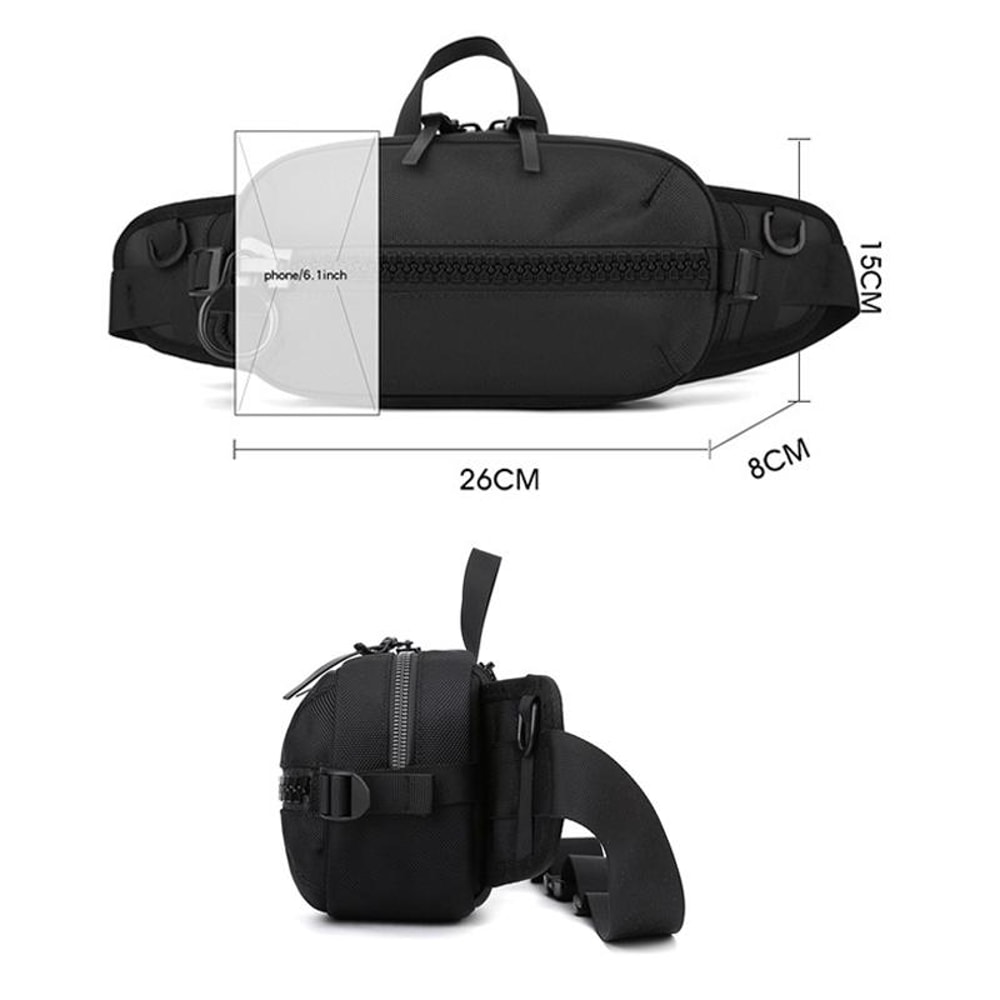Sports Waist Bag Waterproof Crossbody Sling Bag For Travel Running Daily Carry 3