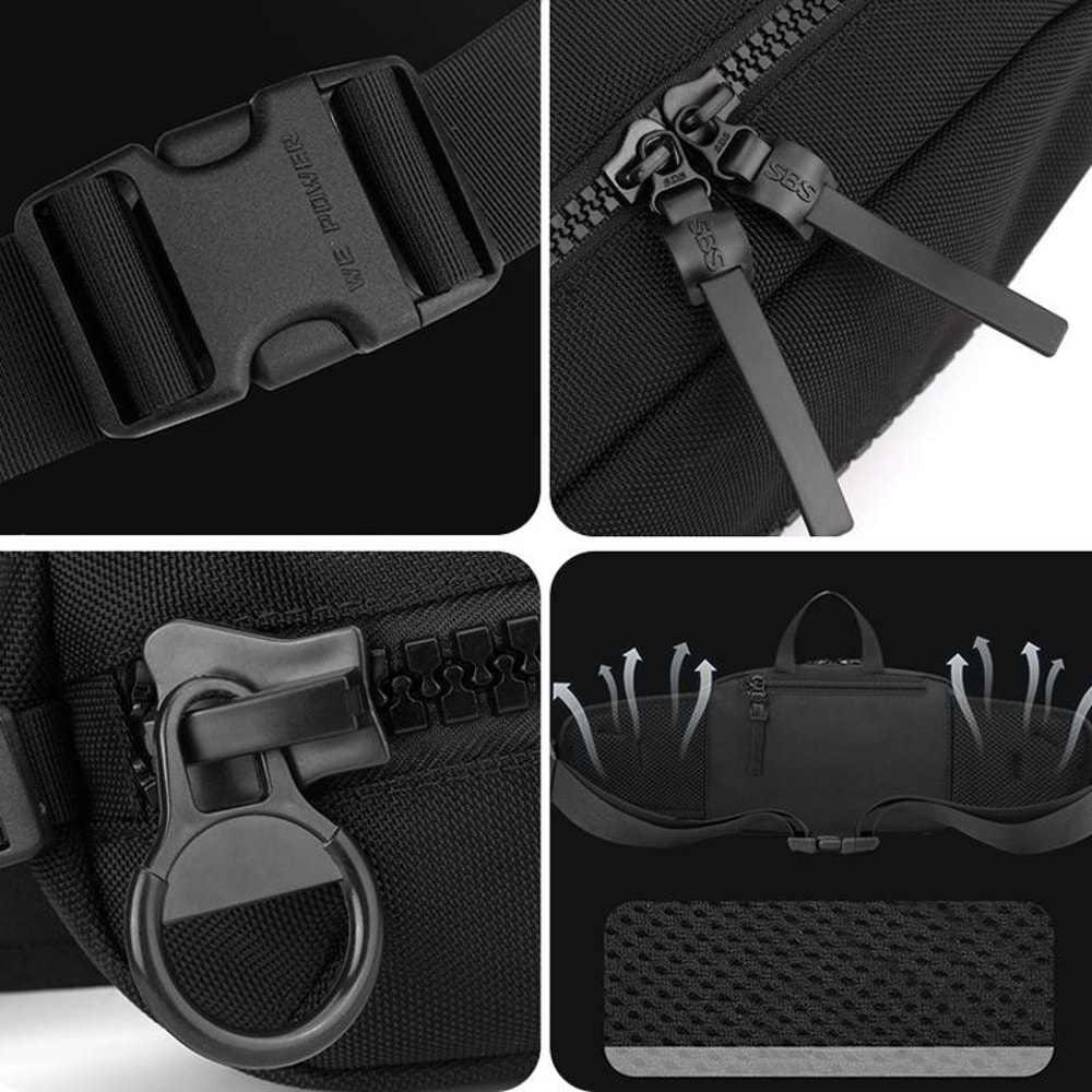 Sports Waist Bag Waterproof Crossbody Sling Bag For Travel Running Daily Carry 6
