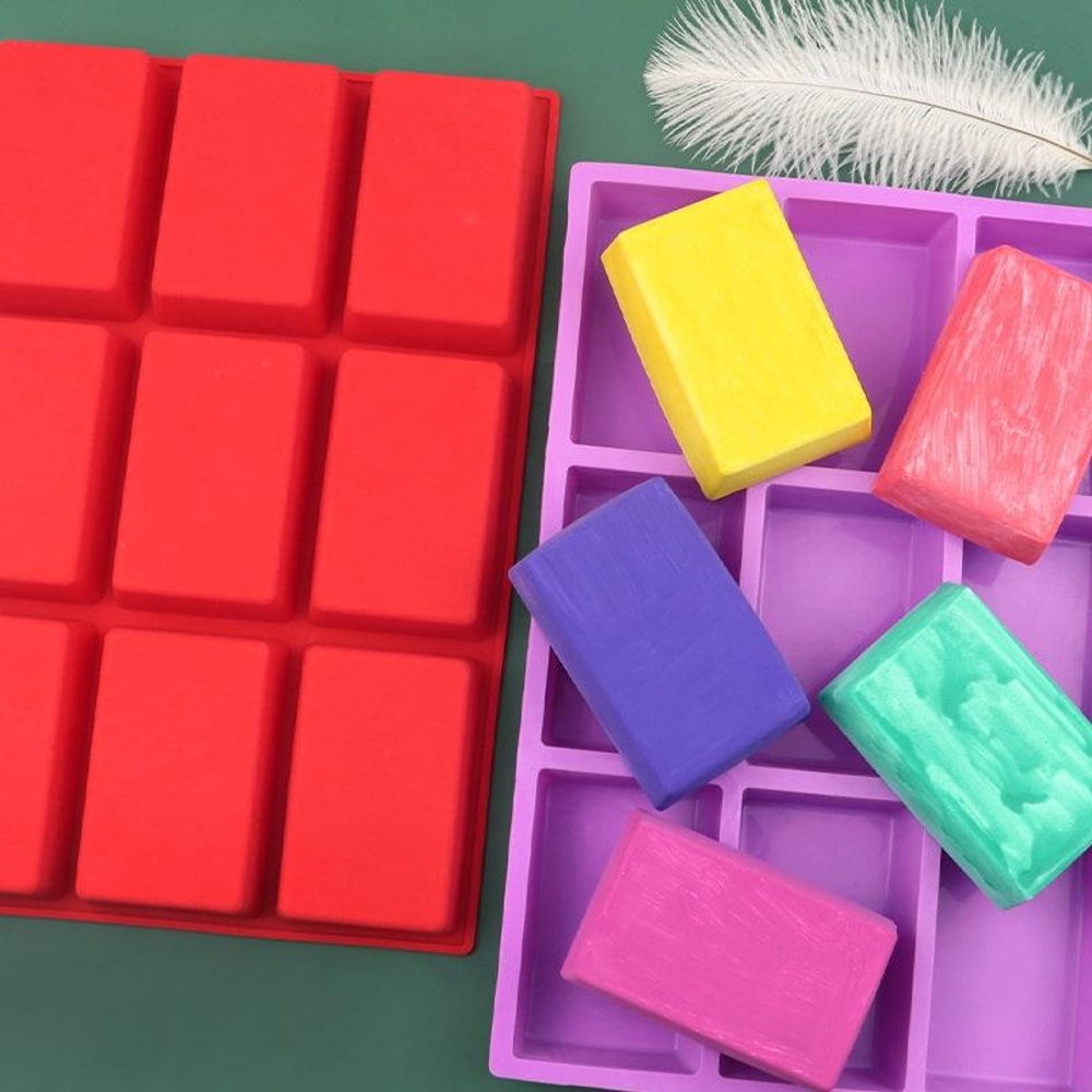 9 Grid Silicone Soap and Cake Mold for Chocolates Candies Ice Cubes and DIY Baking