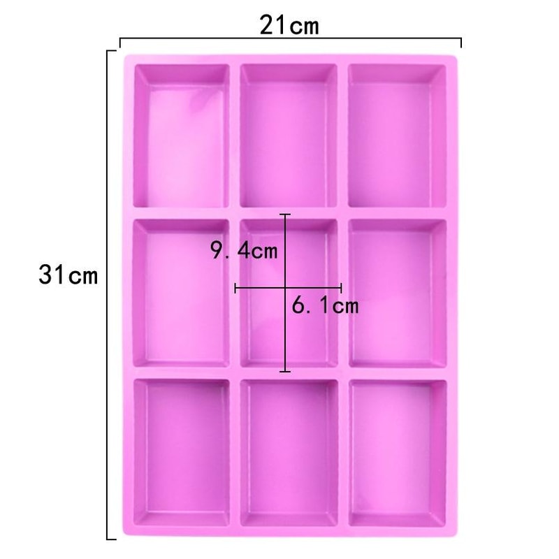 9 Grid Silicone Soap and Cake Mold for Chocolates Candies Ice Cubes and DIY Baking