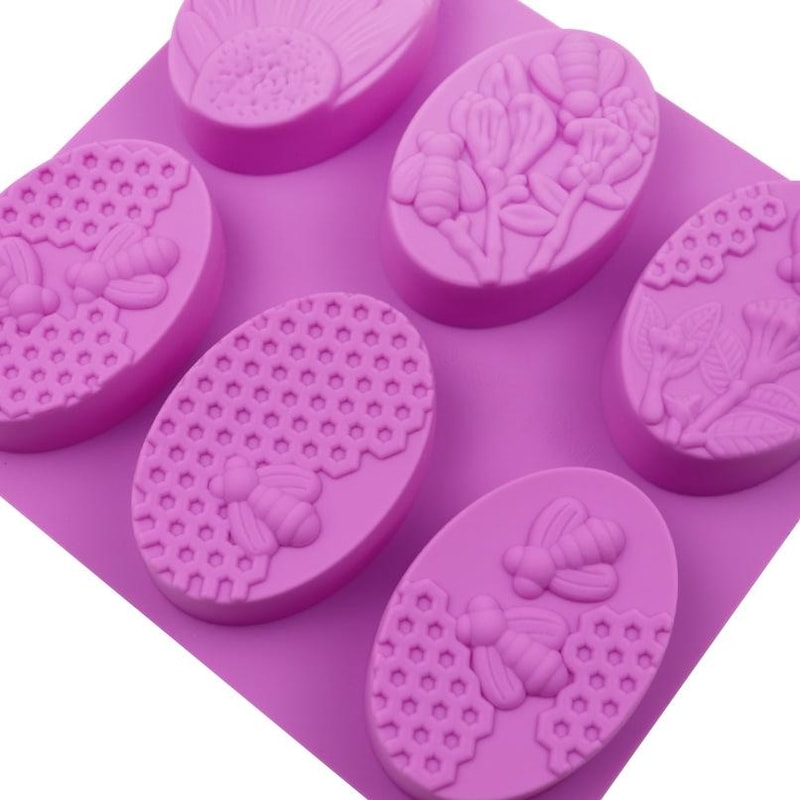 6Cavity Silicone Cake Mold For Bee Chocolates Soap Jelly Mini Desserts 2
