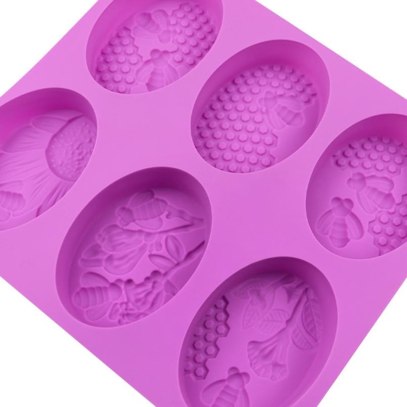 6Cavity Silicone Cake Mold For Bee Chocolates Soap Jelly Mini Desserts 3
