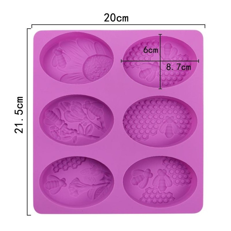 6Cavity Silicone Cake Mold For Bee Chocolates Soap Jelly Mini Desserts 4