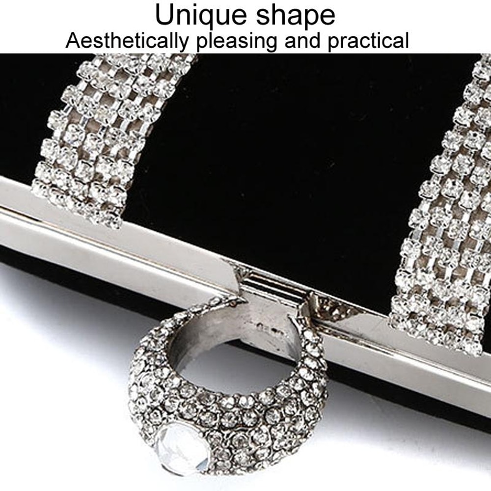 Luxury Velvet Rhinestone Evening Clutch Bag With Detachable Chain For Weddings Parties 3