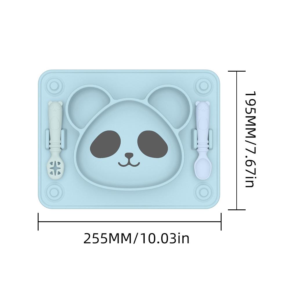 Panda Shape Silicone Suction Plate For Babies And Toddlers With Divided Sections 2