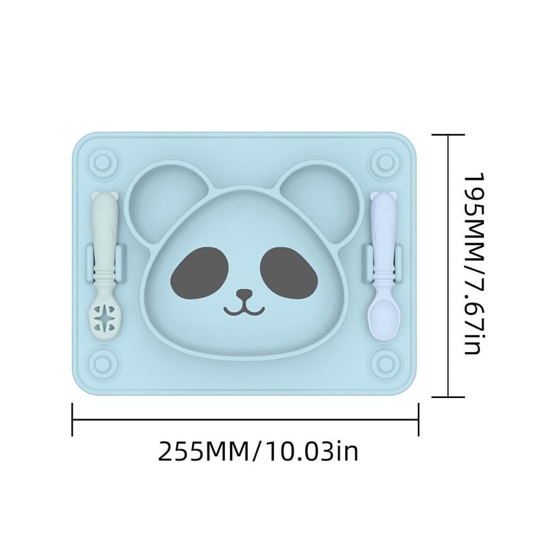 Panda Shape Silicone Suction Plate For Babies And Toddlers With Divided Sections 2