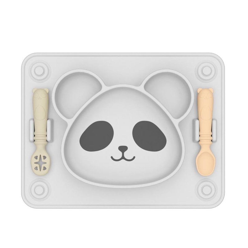 Panda Shape Silicone Suction Plate For Babies And Toddlers With Divided Sections 5