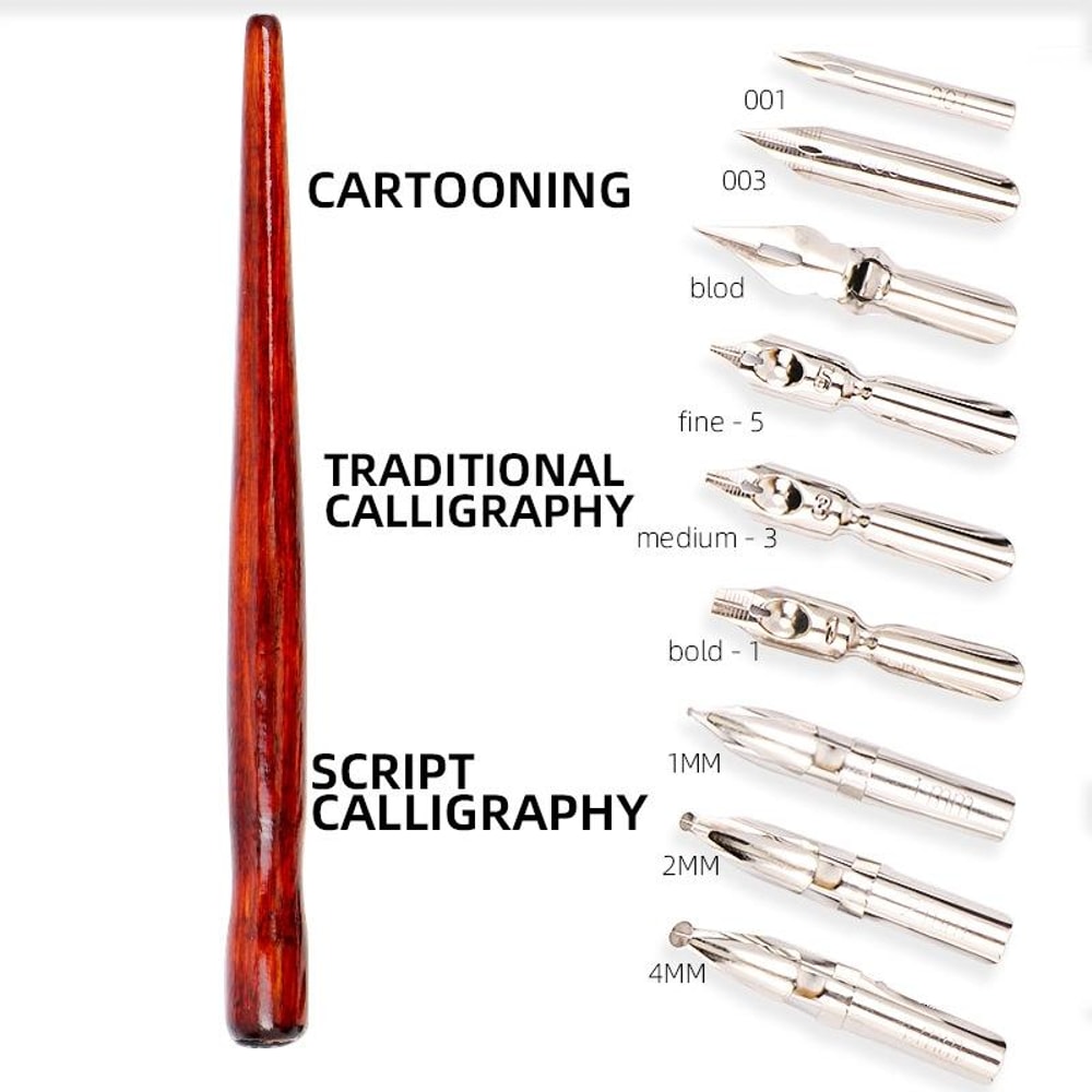 Professional Calligraphy Pen Set With 9 Interchangeable Nibs For Sketching Manga Art Drawing 1