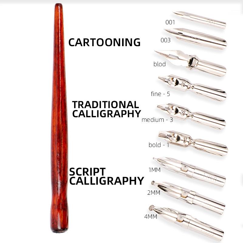 Professional Calligraphy Pen Set With 9 Interchangeable Nibs For Sketching Manga Art Drawing 1