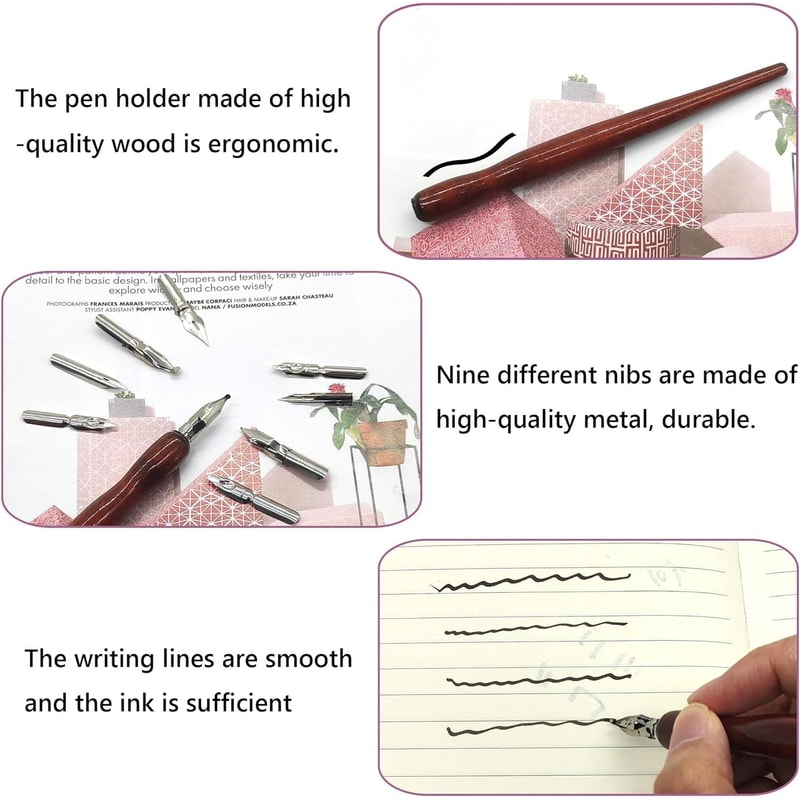 Professional Calligraphy Pen Set With 9 Interchangeable Nibs For Sketching Manga Art Drawing 2