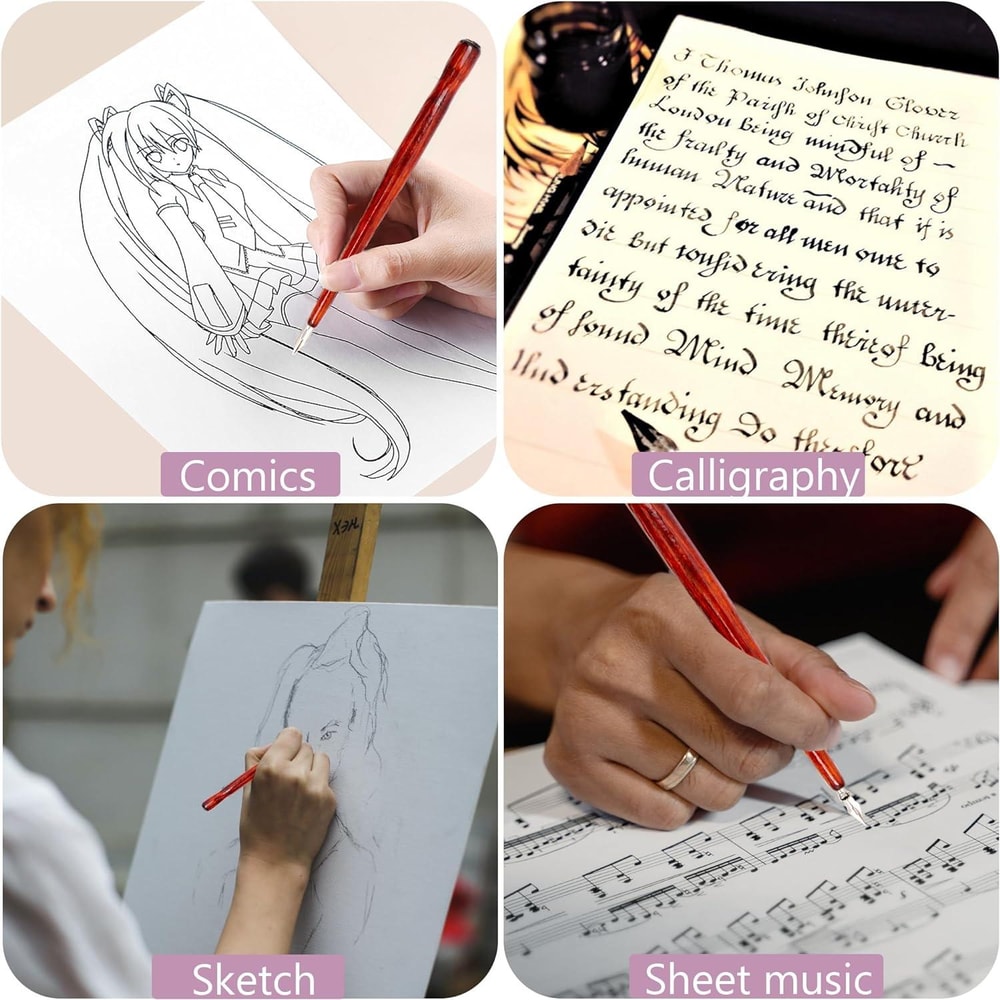 Professional Calligraphy Pen Set With 9 Interchangeable Nibs For Sketching Manga Art Drawing 4