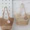 Boho Straw Tote Bag With Zipper Lining Large Capacity Woven Shoulder Purse 1