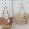 Boho Straw Tote Bag With Zipper Lining Large Capacity Woven Shoulder Purse 1