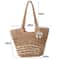 Boho Straw Tote Bag With Zipper Lining Large Capacity Woven Shoulder Purse 2