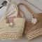 Boho Straw Tote Bag With Zipper Lining Large Capacity Woven Shoulder Purse 3