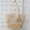 Boho Straw Tote Bag With Zipper Lining Large Capacity Woven Shoulder Purse 7