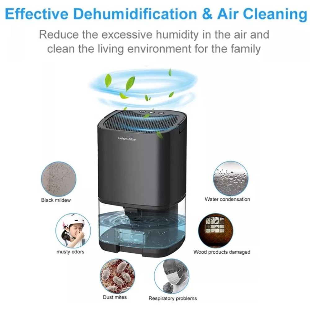 Smart Quiet Dehumidifier For Bedroom With Air Purifier And 7 Color Night Light 2