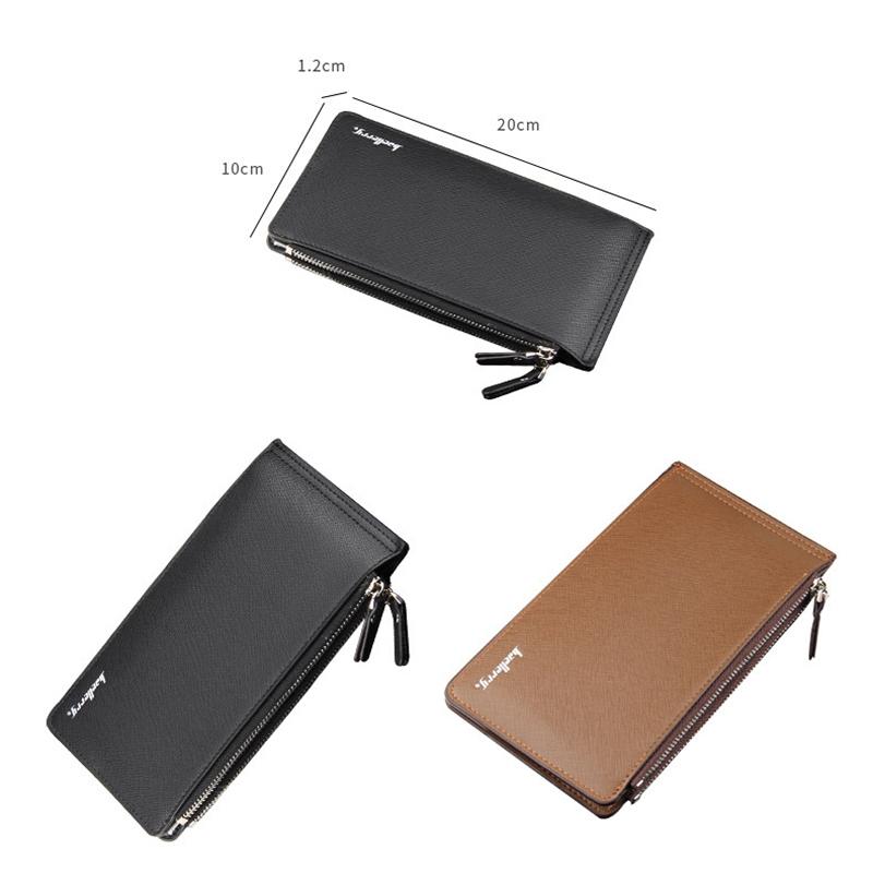 Slim Leather Long Wallet With 16 Card Slots And Zipper Coin Pocket 3