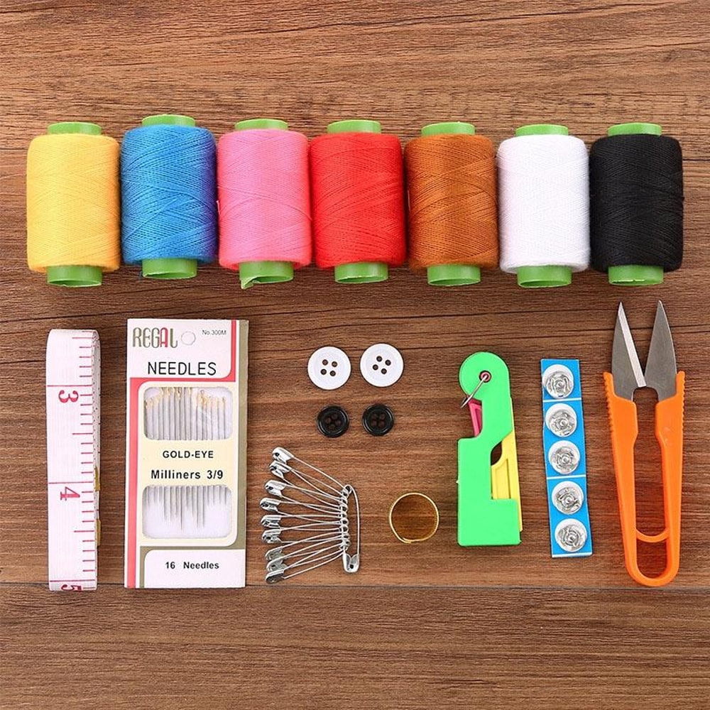 Portable Sewing Kit with Needle & Thread Set for Home, Travel, and Quick Clothing Repairs