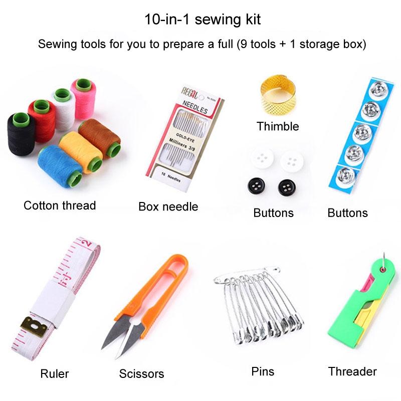 Portable Sewing Kit with Needle & Thread Set for Home, Travel, and Quick Clothing Repairs