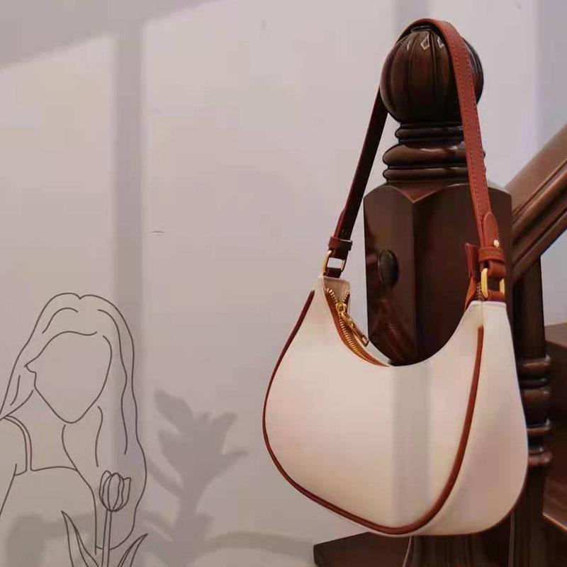 Elegant Crescent Shoulder Bag For Women Adjustable PU Leather Underarm Purse 3