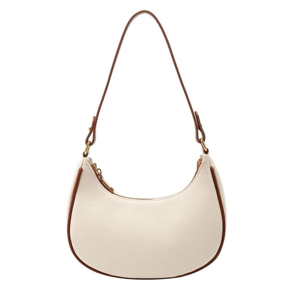 Elegant Crescent Shoulder Bag For Women Adjustable PU Leather Underarm Purse 6
