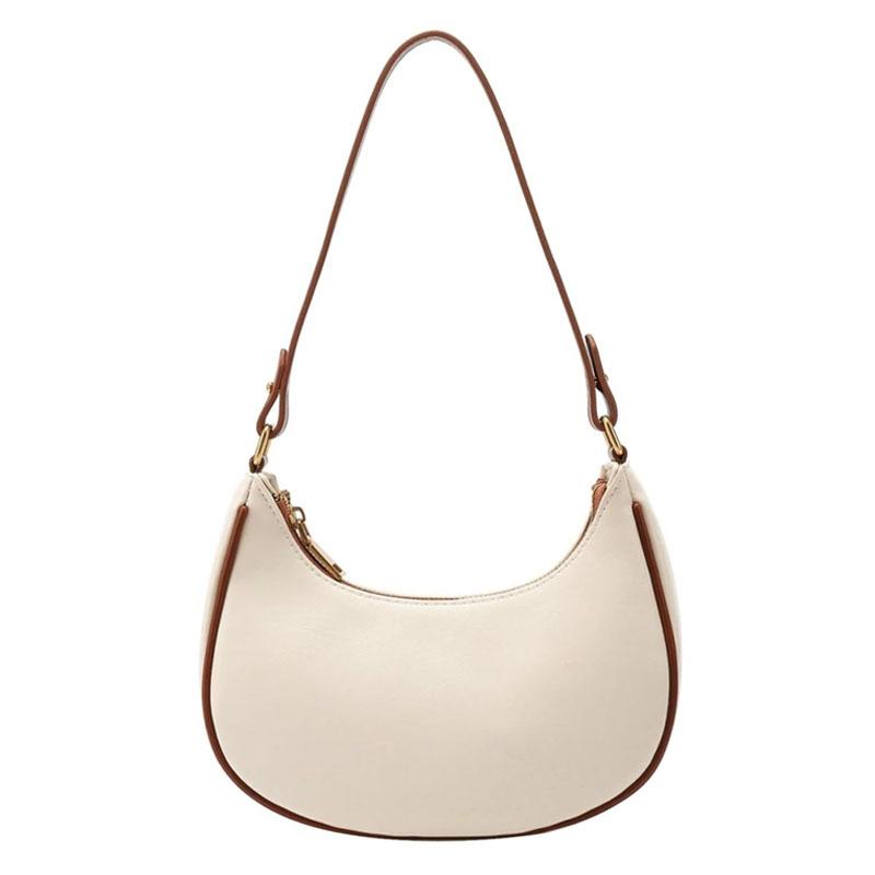 Elegant Crescent Shoulder Bag For Women Adjustable PU Leather Underarm Purse 6