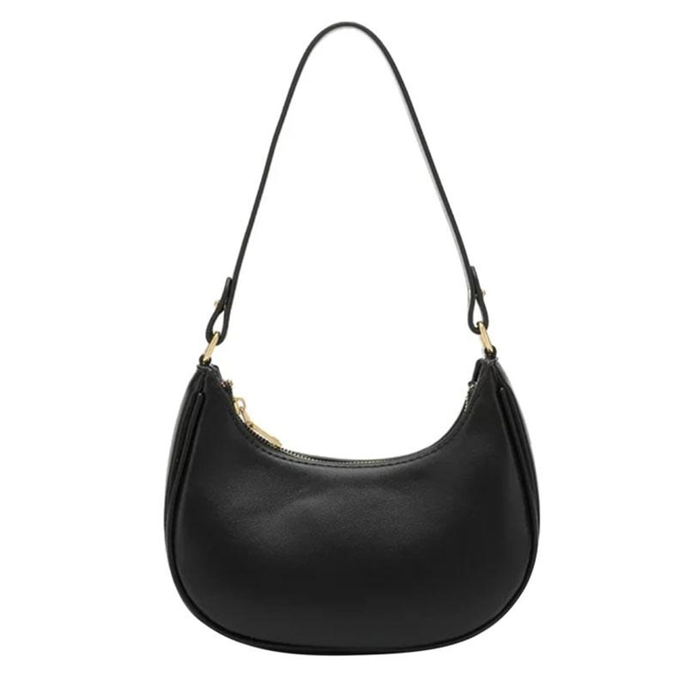 Elegant Crescent Shoulder Bag For Women Adjustable PU Leather Underarm Purse 5