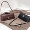 Vintage Lock Buckle Baguette Shoulder Bag For Women Stylish PU Leather Underarm Purse 6